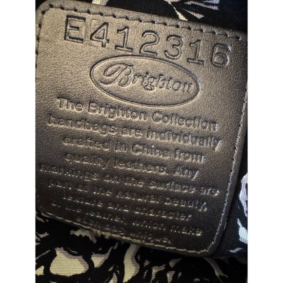 Vintage 00s Brighton Dark Gray Nylon & Crocodile Leather Trimmed Shoulder Bag - Picture 3 of 13